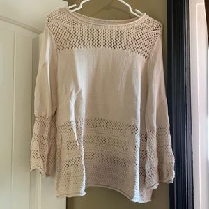 Loft Beige Sweater with Bell Sleeves in Size M
